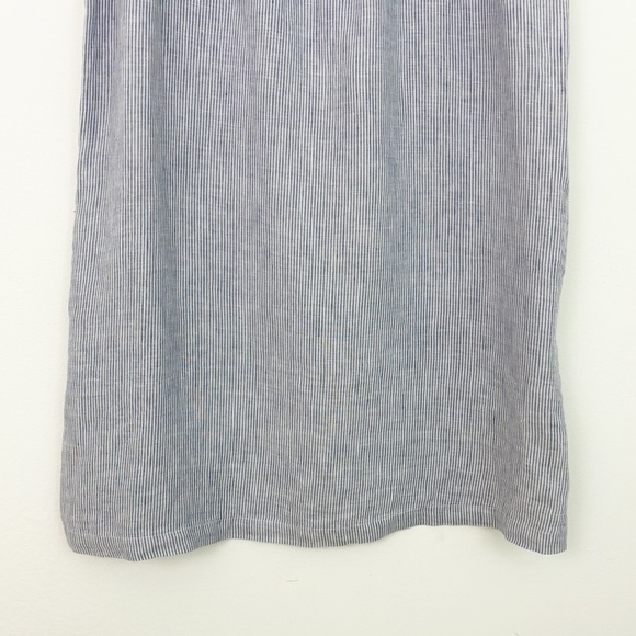 Cynthia Rowley 100% Linen Striped Flutter Sleeve Beachy Shift Dress Size Medium - Picture 7 of 14